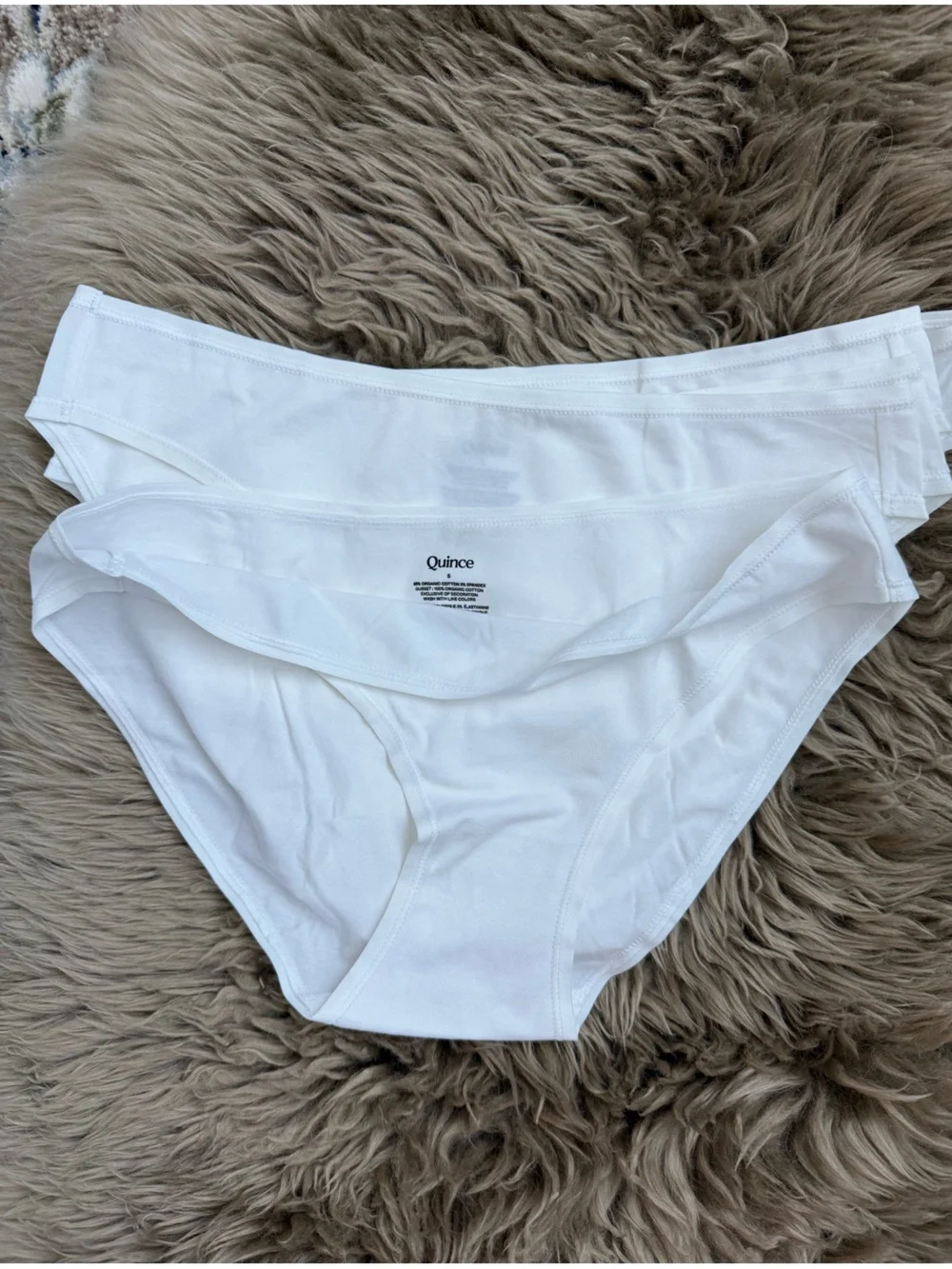 NEW Quince Organic Cotton Hipster 6 Pack Underwear White Low Rise Panties Small